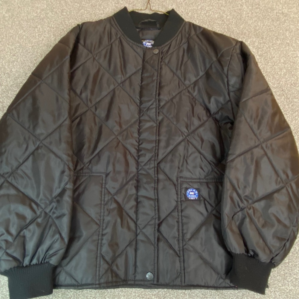 Polar King By Key Quilted Bomber‎ Jacket Black Diamond Stitch Mens Workwear MR